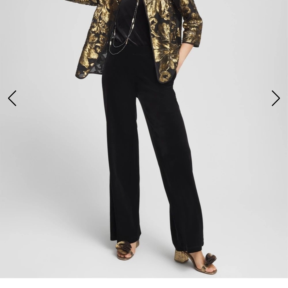Chico's Black and Gold Embroidered Sequin Jacket Size 4 - Picture 5 of 16